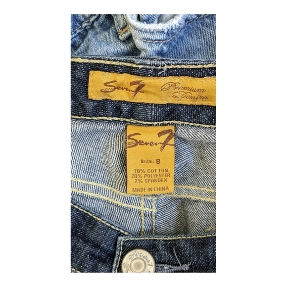 Seven 7 Premium Dark Wash Denim Embellished Pocket Flare jeans 32 waist - Picture 3 of 7